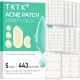 TKTK 443 Count Pimple Patches for Face, Hydrocolloid Acne Patch Bulk, Acne Stickers for Covering Cheeks, Forehead, Chin Blemishes Zit Breakouts for All Skin Types (Dots, Strip, Contoured 5 Sizes)